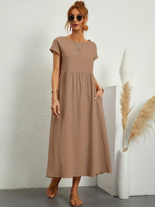 Soft Cotton Lightweight Dress With Pockets