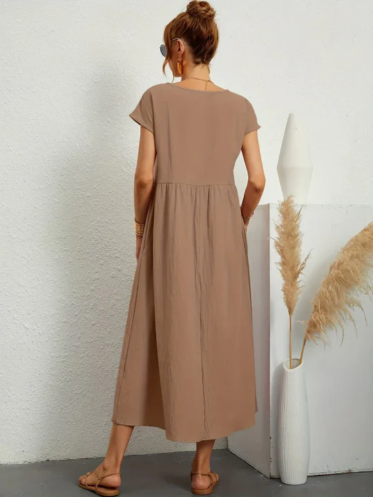 Soft Cotton Lightweight Dress With Pockets