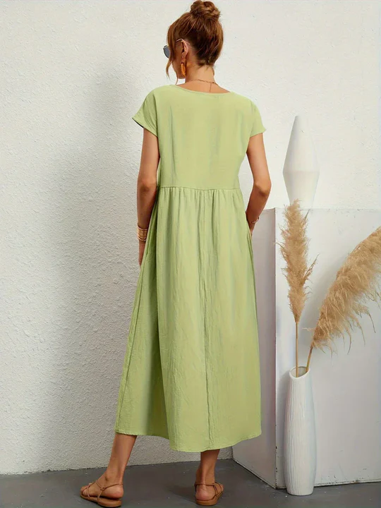 Soft Cotton Lightweight Dress With Pockets