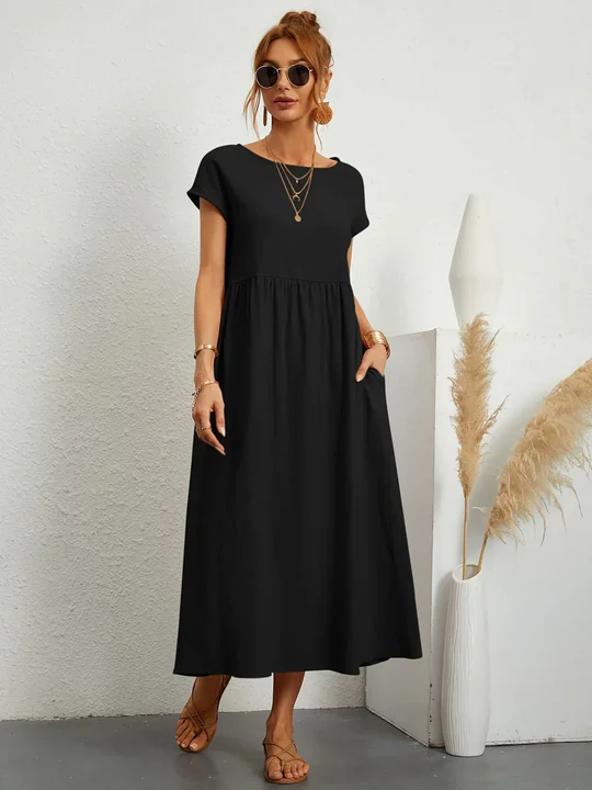 Soft Cotton Lightweight Dress With Pockets