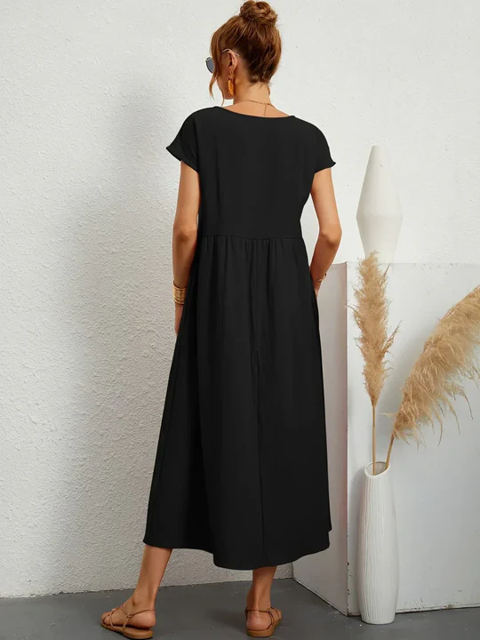 Soft Cotton Lightweight Dress With Pockets